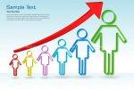 Growth Graph with Abstract People Bars and Sample Text